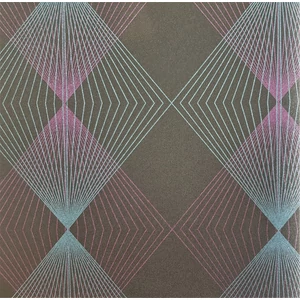 Szürke alapon kék lila geometriai mintás tapéta