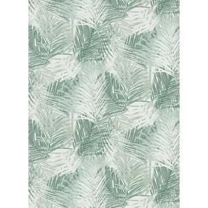 Fehér zöld levél mintás tapéta