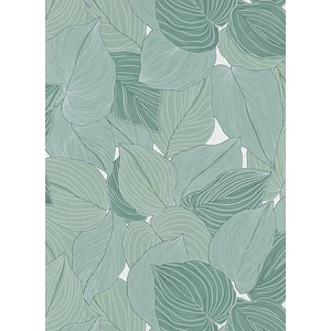 Fehér zöld leveles tapéta