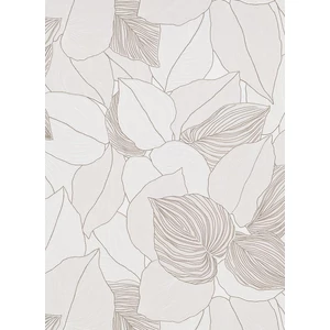 Drapp barna csillogó levél mintás tapéta