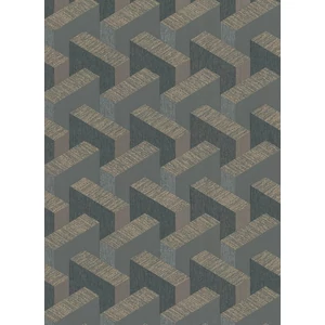 3D geometriai mintás barna sárga fekete tapéta