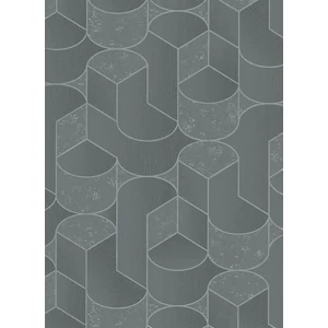 Barna ezüst geometriai mintás tapéta