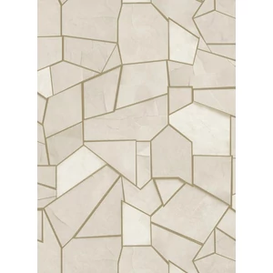 Drapp törtfehér 3D kő mintás tapéta