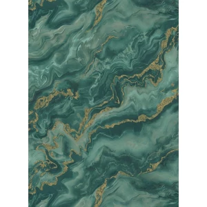 Zöld fehér arany márvány mintás tapéta