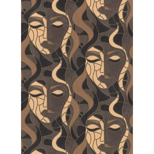 Mozaik mintás barna arany színű tapéta