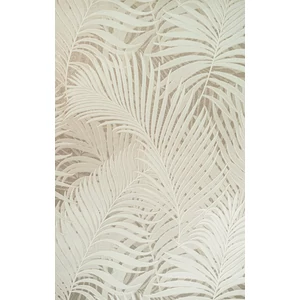 Drapp barna levél mintás tapéta