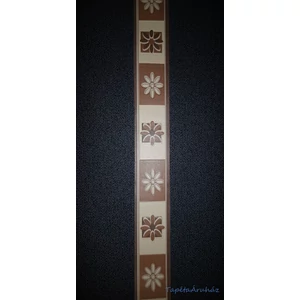 Sötétbarna virágos bordűr 10m 3,5cm széles