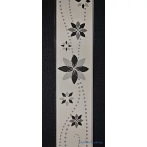 Fekete fehér virágos bordűr 10 m 9,5cm széles