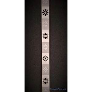 Fekete fehér virágos bordűr 10m 3,5cm széles