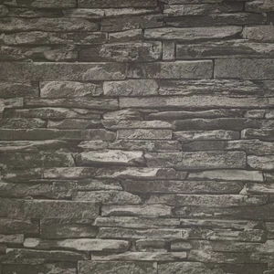 Fekete színű téglamintás tapéta