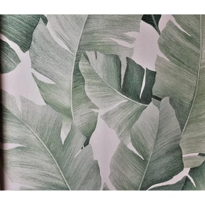 Fehér, zöld, levél mintás tapéta Fehér, zöld, levél mintás tapéta