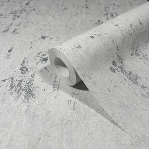 Matt világosszürke alapon fényes ezüst beton mintás tapéta