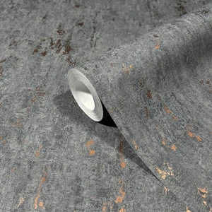 Matt fekete alapon fényes arany beton mintás tapéta