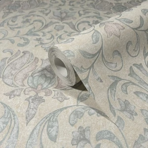 Matt szürke bézs virágos tapéta