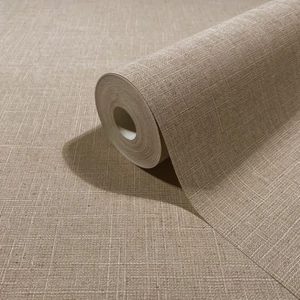 Karamellbarna tónusú textilhatású tapéta