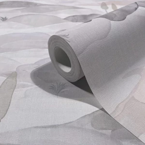 Törtfehér bézs és szürke tónusú hullámzó dombos tapéta