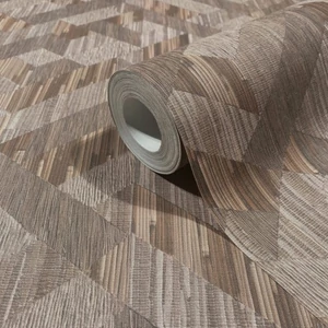 Barna sötétbarna és mézszín tónusú geometriai mintás tapéta