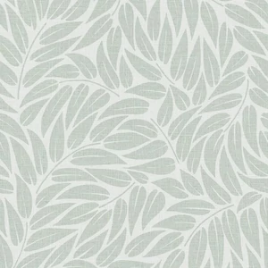  Törtfehér és világoszöld tónusú leveles tapéta