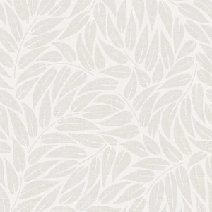 Krémfehér bézs és szürkésbézs tónusú leveles tapéta