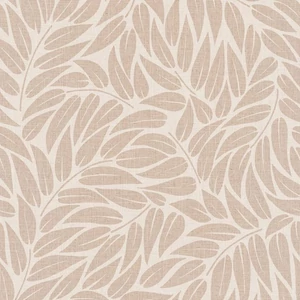 Krémszínű és mogyoróbézs tónusú leveles tapéta