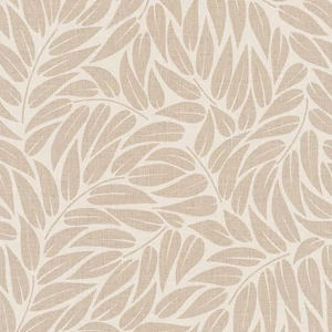 Ecru és barna tónusú leveles tapéta