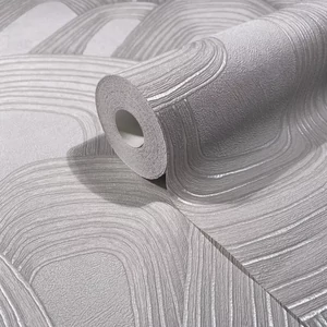 Fehér színű geometriai mintás tapéta