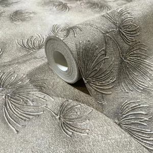 Barnásszürke virágos tapéta