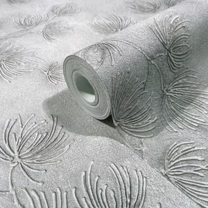 Szürke virágos tapéta