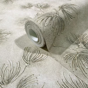 Szürkésbarna virágos tapéta