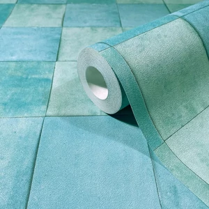 Burkolat hatású mentazöld kék színű tapéta