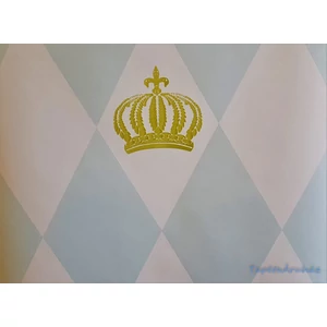 Kék, fehér, sárga geometriai mintás tapéta