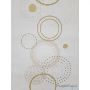 Zöld bézs körös tapéta