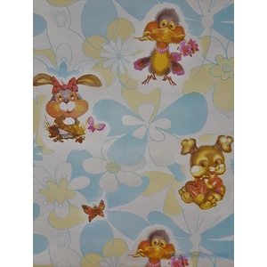 Kék nyuszis tapéta gyerekszobába