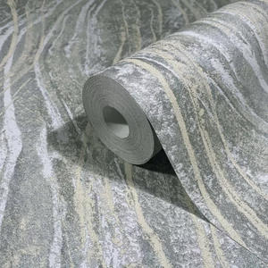 Hullámos ezüstszürke drapp színű tapéta