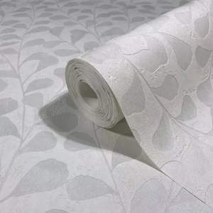 Modern fehér leveles tapéta