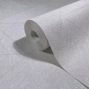 Gyöngyházfehér geometriai mintás tapéta