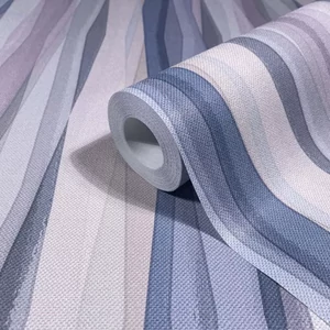 Kék lila színű csíkos mintás tapéta