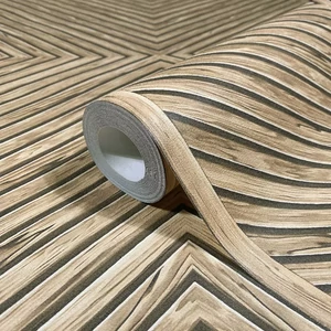 Melegbarna bézs színű geometriai mintás tapéta