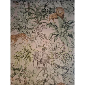 Zöld dzsungel állatmintás tapéta