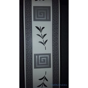 Fekete fehér Görög mintás bordűr10 m 13,5cm széles