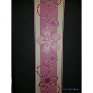 Rózsaszín gyöngyös  bordűr 13,5cm széles 10m hosszú