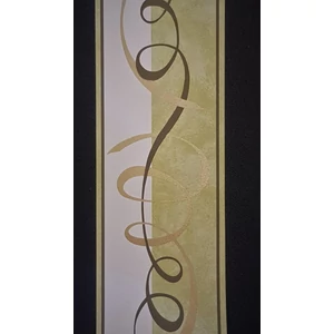 Zöld ezüst modern hullám mintás bordűr10m 13cm széles