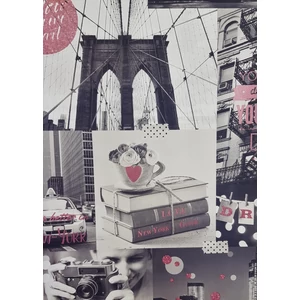 Szürke fekete rózsaszín New York tapéta Szürke fekete rózsaszín New York tapéta