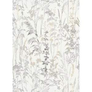 Fehér szürke bézs virágos tapéta