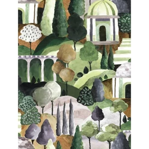 Zöld árnyalatok fekete barna fehér tájkép tapéta