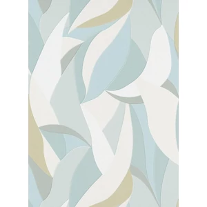 Kék zöld modern leveles tapéta