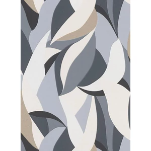 Fekete szürke leveles tapéta