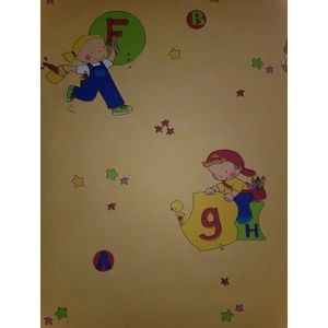 Sárga alapon, gyerek mintás tapéta Sárga alapon, gyerek mintás tapéta