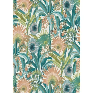 Trópusi hangulatú kék korall árnyalatú tapéta Trópusi hangulatú kék korall árnyalatú tapéta