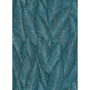 Festett hatású kék trópusi leveles tapéta Festett hatású kék trópusi leveles tapéta